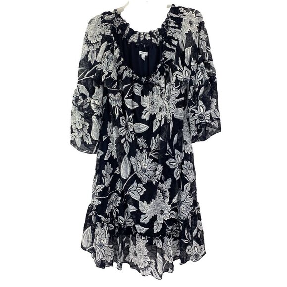 Westport Dresses & Skirts - Westport Women's Navy Blue & White Floral Off The Shoulders Dress